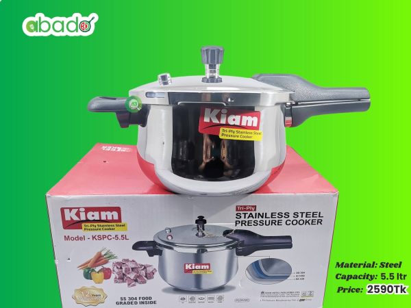 Kiam Tri-Ply Pressure Cooker 5.5 Liter