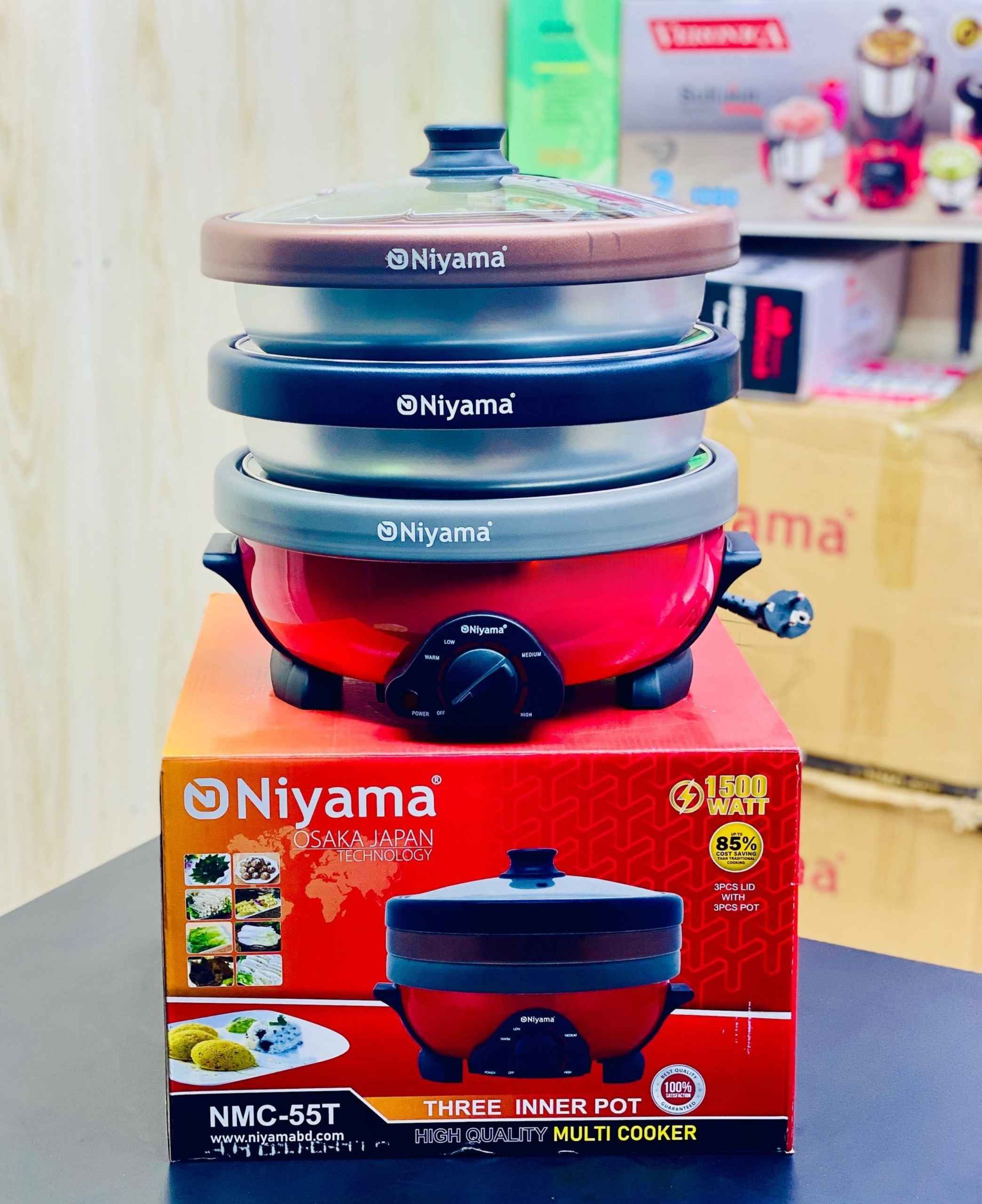 নিয়ামা জাপানি ইলেকট্রিক রোবট কুকার (৩ হাড়ি) ৫.৫ লিটার৩ ডাকনা