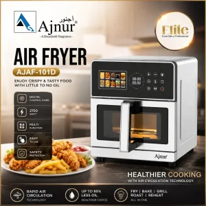 Ajnur 8 Litre ফুল স্টীল বডির ডাবল কয়েল এয়ার ফ্রাইয়ার